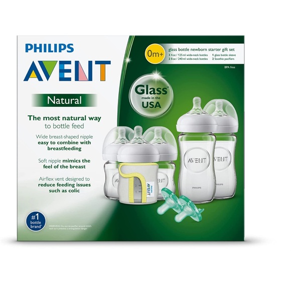 🍼 Philips Avent // Natural Glass Bottle Baby Set - Picture 3 of 4